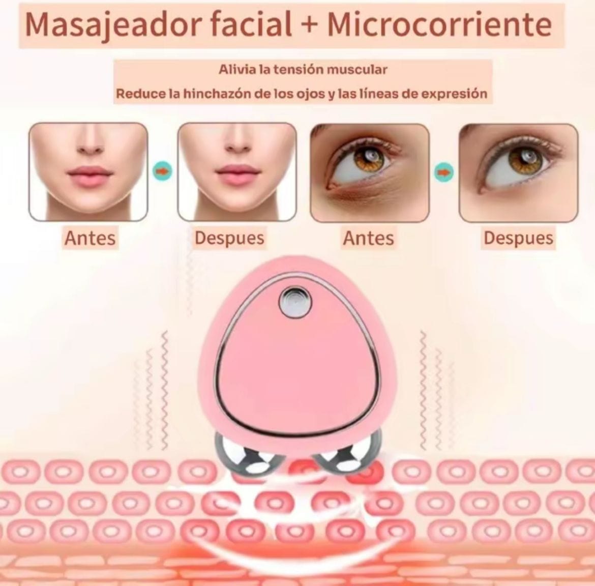 Afinador Facial: Masajeador con Micro Corriente