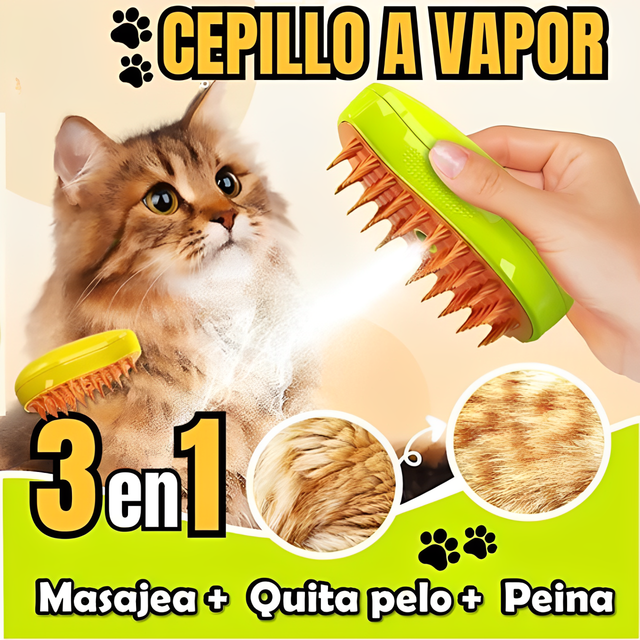 CEPILLO DE VAPOR PARA MASCOTAS 3 en 1